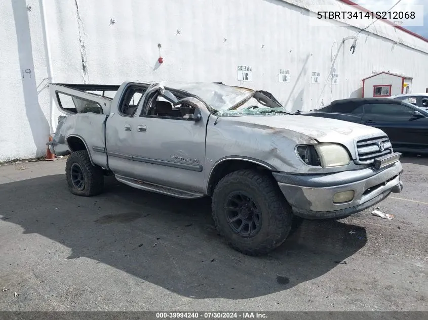 2001 Toyota Tundra Sr5 V8 VIN: 5TBRT34141S212068 Lot: 39994240