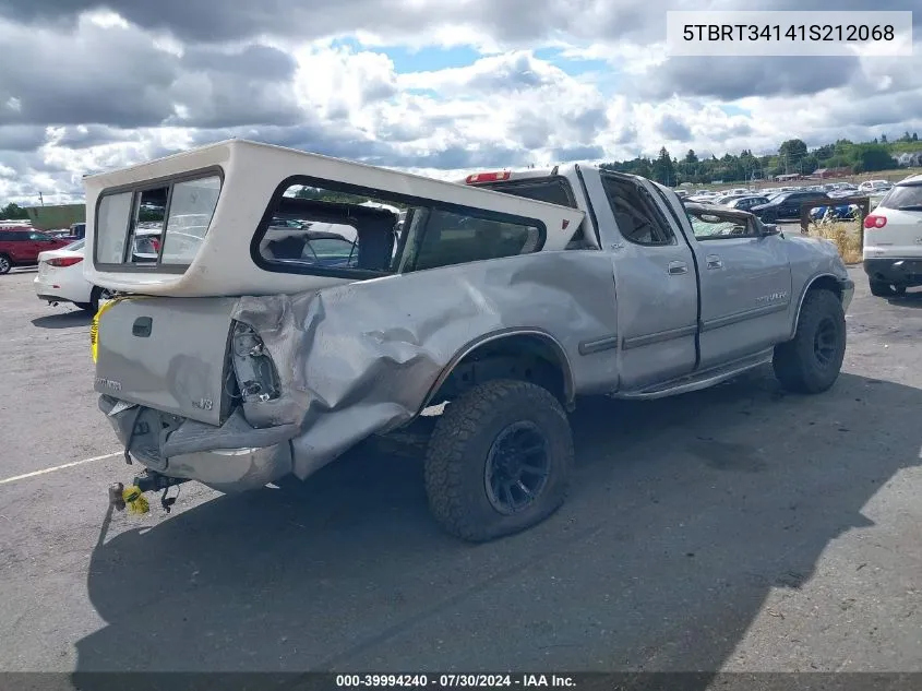 2001 Toyota Tundra Sr5 V8 VIN: 5TBRT34141S212068 Lot: 39994240