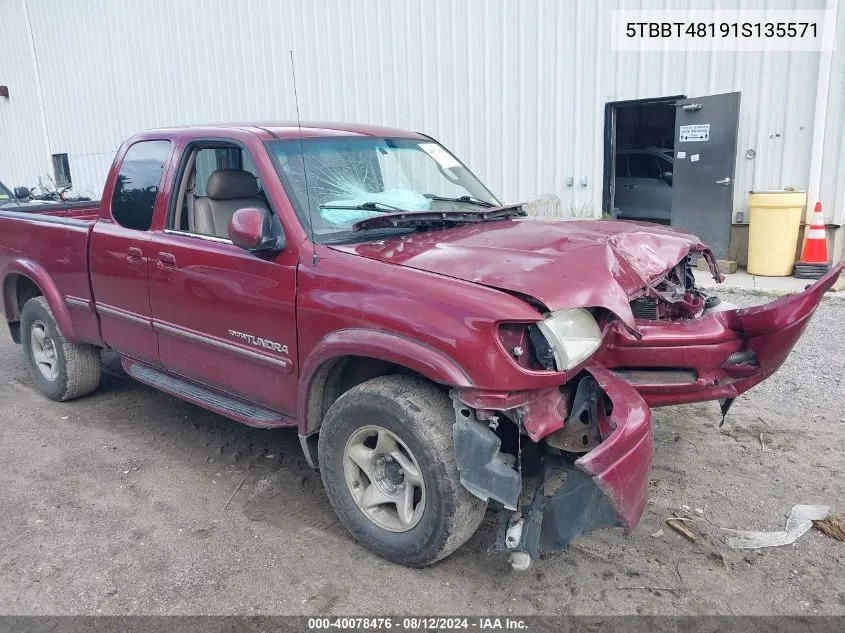 5TBBT48191S135571 2001 Toyota Tundra Ltd V8