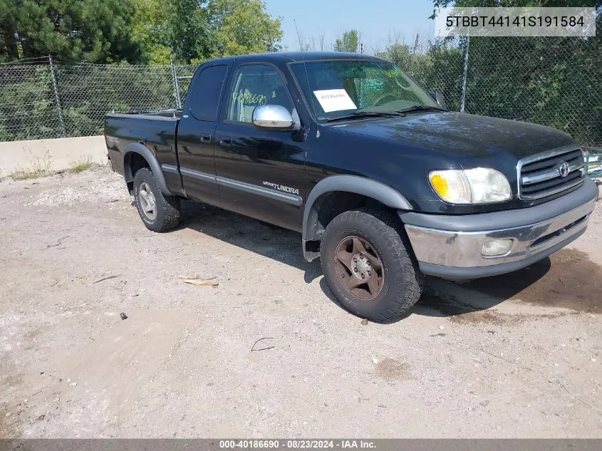 2001 Toyota Tundra Sr5 V8 VIN: 5TBBT44141S191584 Lot: 40186690