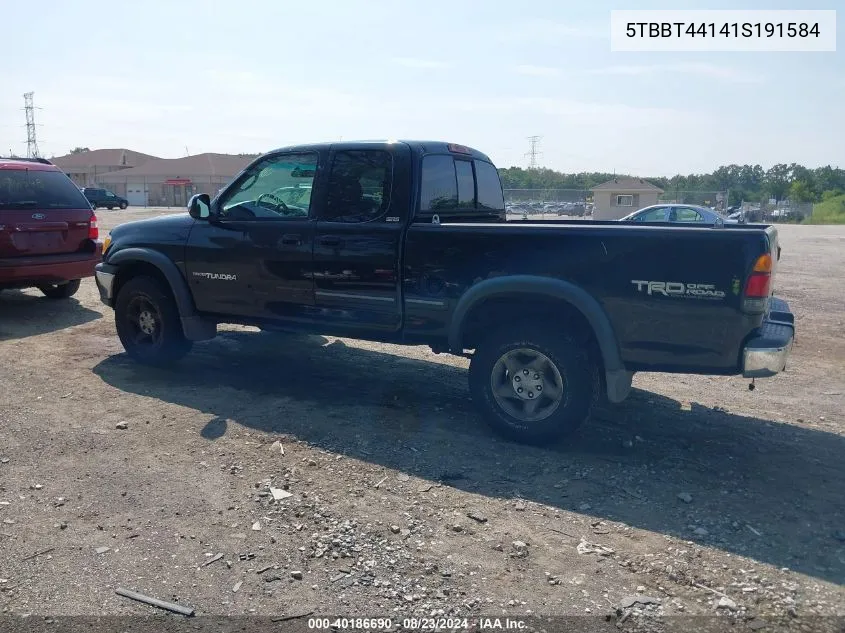 2001 Toyota Tundra Sr5 V8 VIN: 5TBBT44141S191584 Lot: 40186690