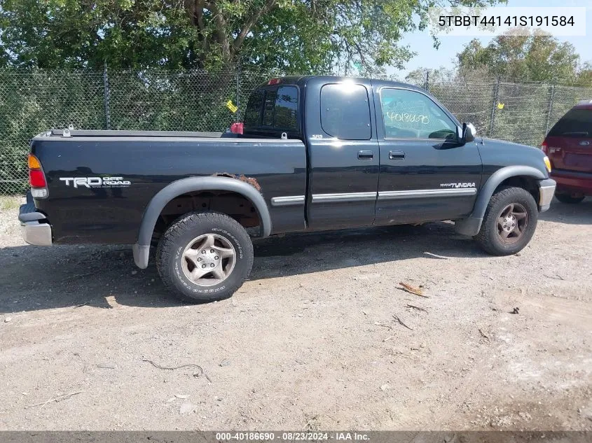 2001 Toyota Tundra Sr5 V8 VIN: 5TBBT44141S191584 Lot: 40186690