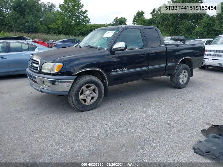 2001 Toyota Tundra Sr5 V8 VIN: 5TBBT44151S152454 Lot: 40207380