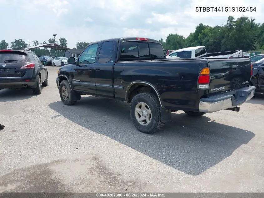 2001 Toyota Tundra Sr5 V8 VIN: 5TBBT44151S152454 Lot: 40207380