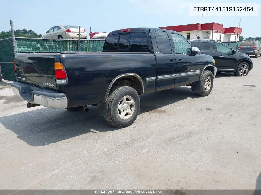 2001 Toyota Tundra Sr5 V8 VIN: 5TBBT44151S152454 Lot: 40207380