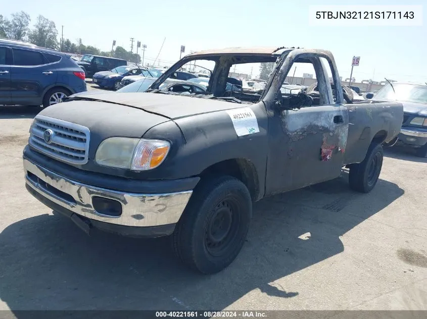 2001 Toyota Tundra VIN: 5TBJN32121S171143 Lot: 40221561