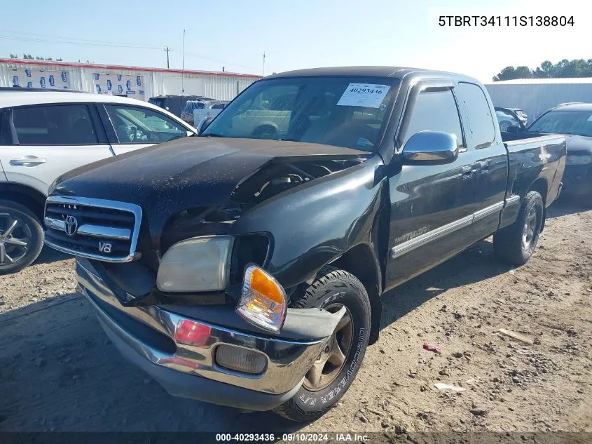 5TBRT34111S138804 2001 Toyota Tundra Access Cab/Access Cab Sr5