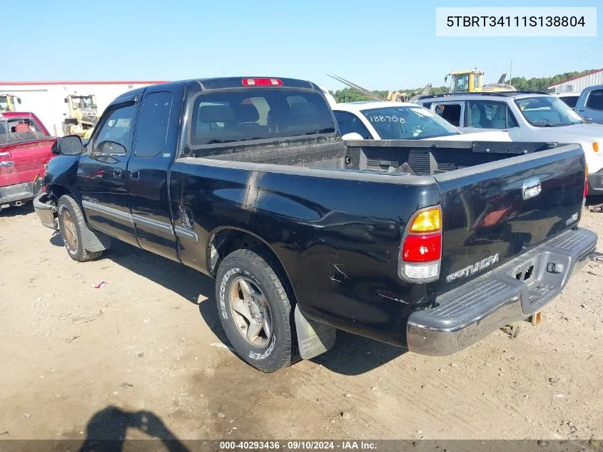 2001 Toyota Tundra Access Cab/Access Cab Sr5 VIN: 5TBRT34111S138804 Lot: 40293436