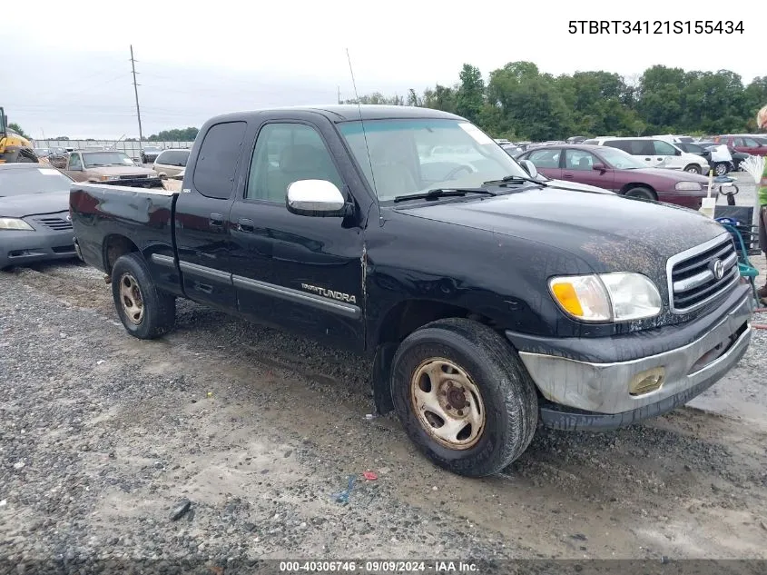 2001 Toyota Tundra Sr5 V8 VIN: 5TBRT34121S155434 Lot: 40306746