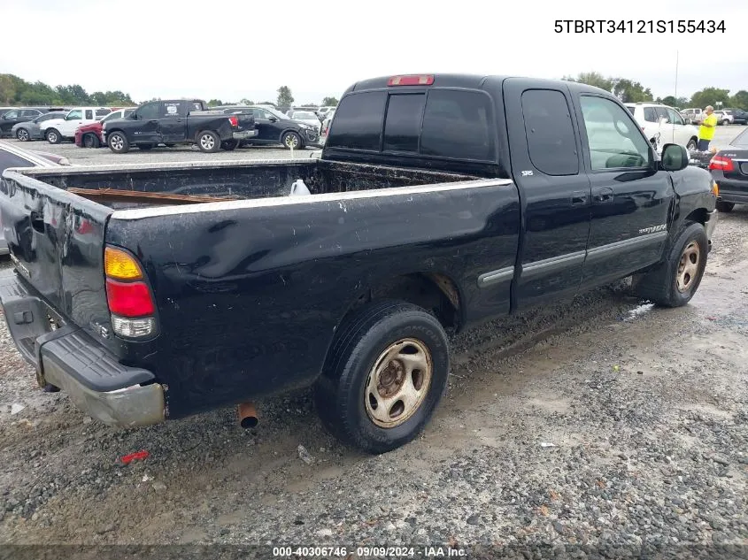 2001 Toyota Tundra Sr5 V8 VIN: 5TBRT34121S155434 Lot: 40306746