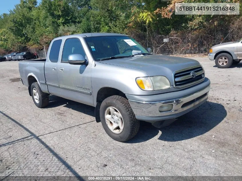 2001 Toyota Tundra Sr5 V8 VIN: 5TBBT44191S216348 Lot: 40318291