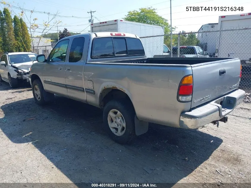 2001 Toyota Tundra Sr5 V8 VIN: 5TBBT44191S216348 Lot: 40318291