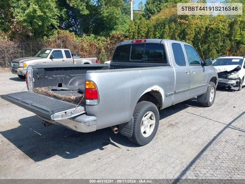 2001 Toyota Tundra Sr5 V8 VIN: 5TBBT44191S216348 Lot: 40318291