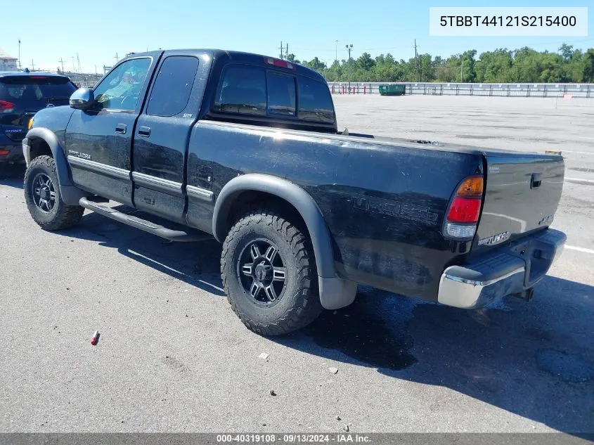 2001 Toyota Tundra Sr5 V8 VIN: 5TBBT44121S215400 Lot: 40319108