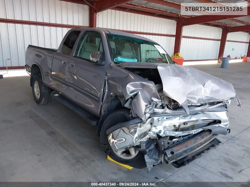 2001 Toyota Tundra Sr5 V8 VIN: 5TBRT34121S151285 Lot: 40437340