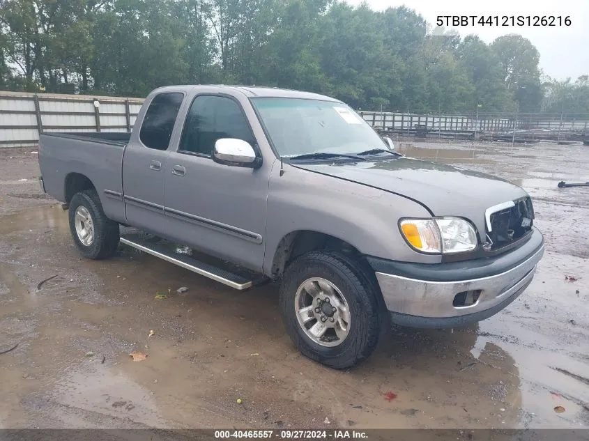 2001 Toyota Tundra Sr5 V8 VIN: 5TBBT44121S126216 Lot: 40465557