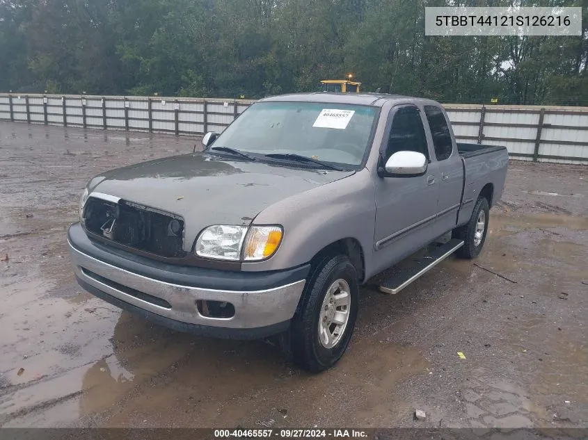 2001 Toyota Tundra Sr5 V8 VIN: 5TBBT44121S126216 Lot: 40465557