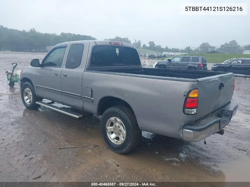 2001 Toyota Tundra Sr5 V8 VIN: 5TBBT44121S126216 Lot: 40465557