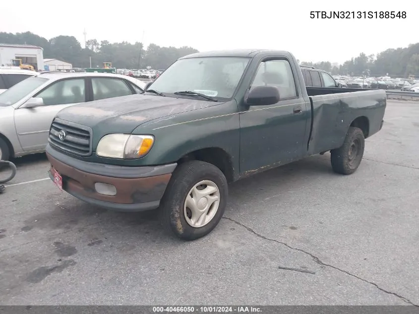 2001 Toyota Tundra VIN: 5TBJN32131S188548 Lot: 40466050