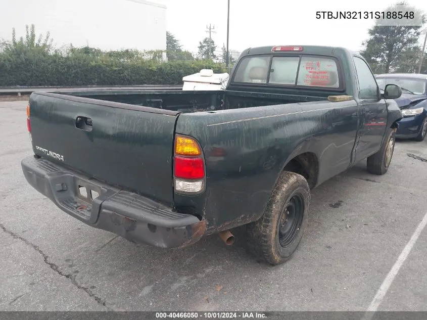 2001 Toyota Tundra VIN: 5TBJN32131S188548 Lot: 40466050