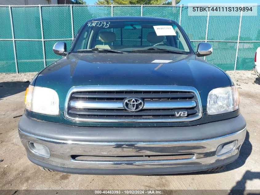 2001 Toyota Tundra Sr5 V8 VIN: 5TBKT44111S139894 Lot: 40483393