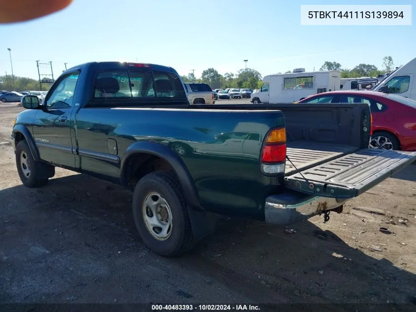 2001 Toyota Tundra Sr5 V8 VIN: 5TBKT44111S139894 Lot: 40483393