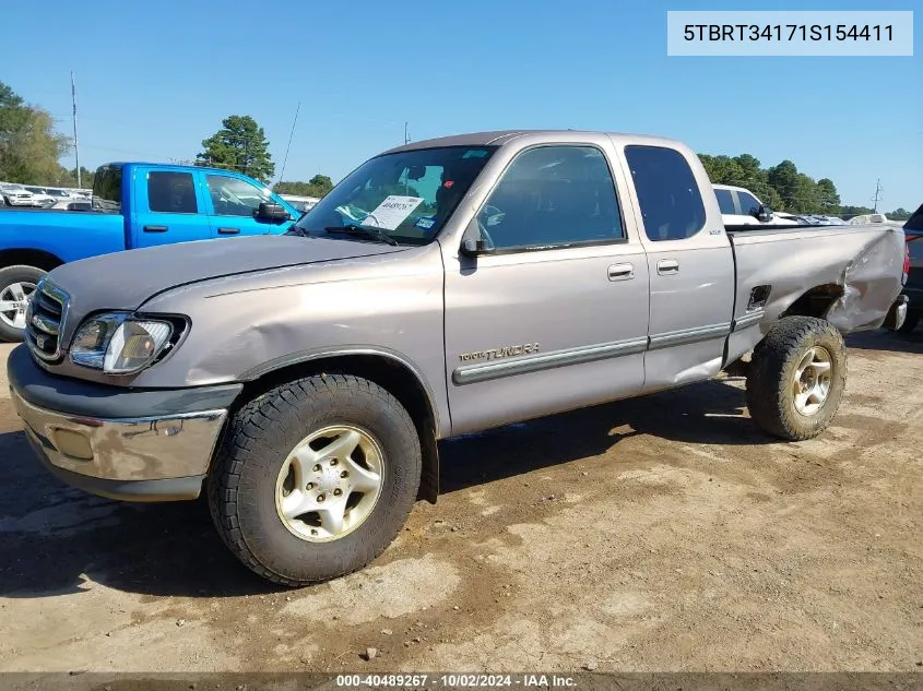 2001 Toyota Tundra Sr5 V8 VIN: 5TBRT34171S154411 Lot: 40489267