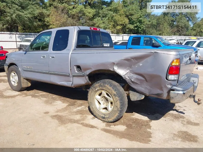 2001 Toyota Tundra Sr5 V8 VIN: 5TBRT34171S154411 Lot: 40489267