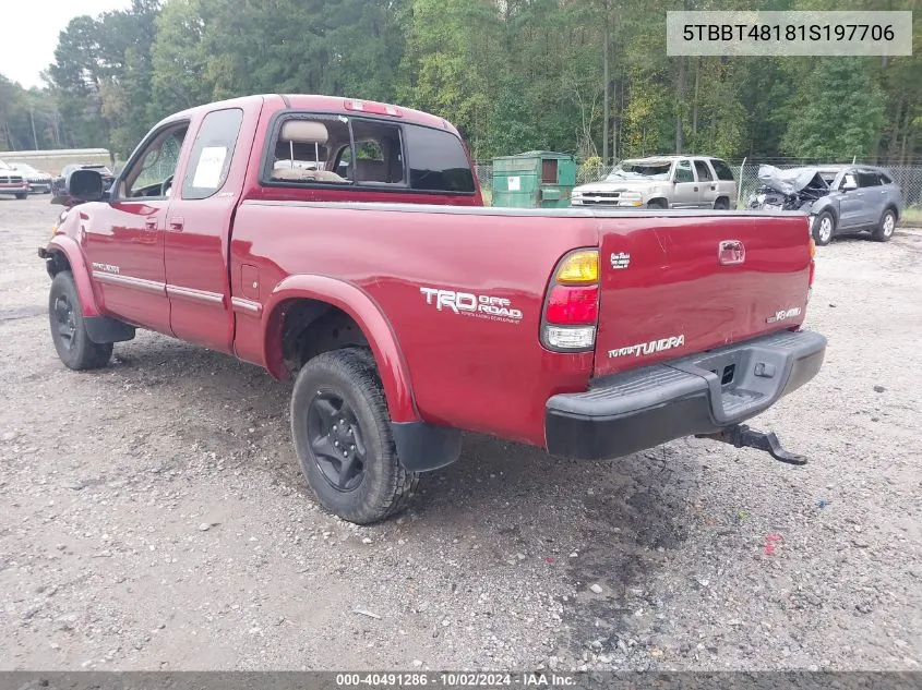 5TBBT48181S197706 2001 Toyota Tundra Ltd V8