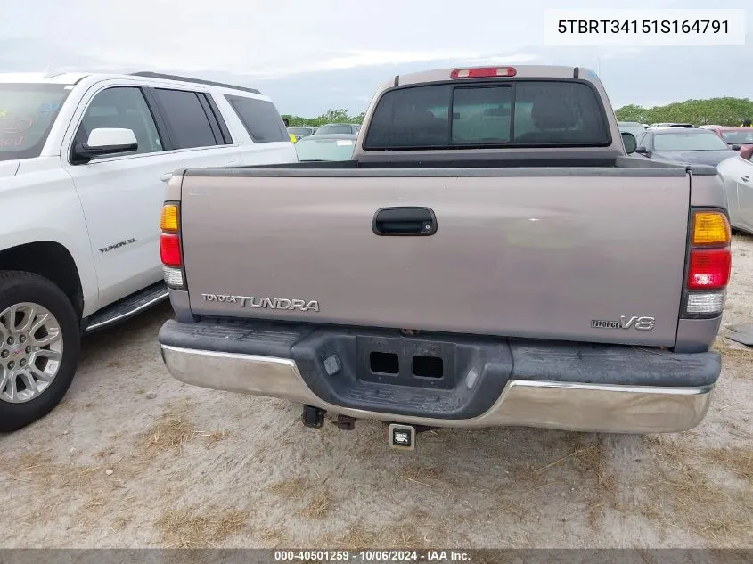 2001 Toyota Tundra Access Cab/Access Cab Sr5 VIN: 5TBRT34151S164791 Lot: 40501259