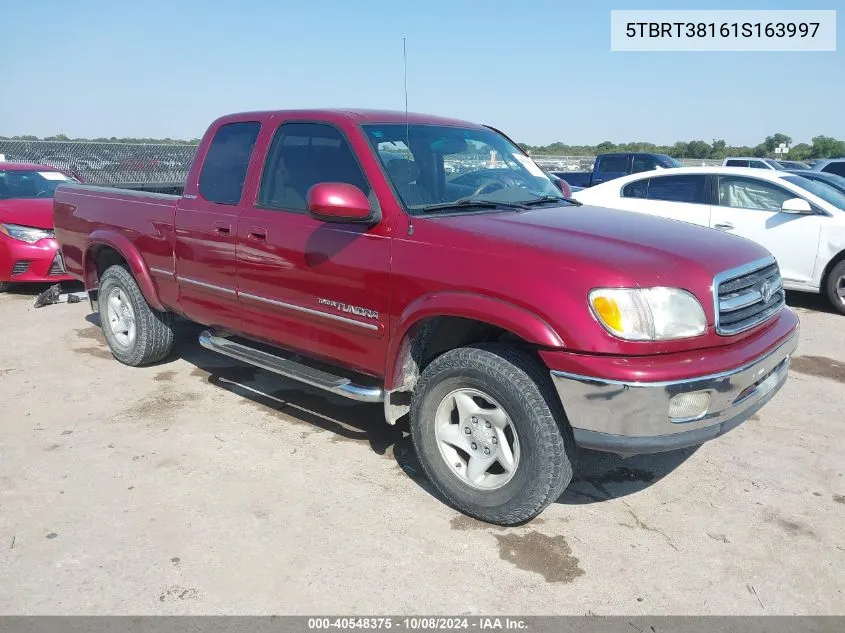 2001 Toyota Tundra Ltd V8 VIN: 5TBRT38161S163997 Lot: 40548375