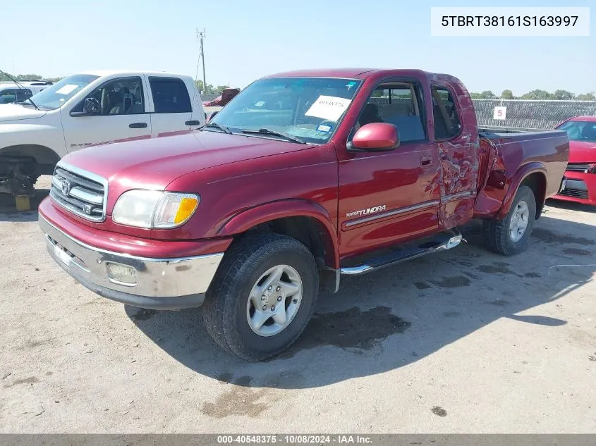 2001 Toyota Tundra Ltd V8 VIN: 5TBRT38161S163997 Lot: 40548375