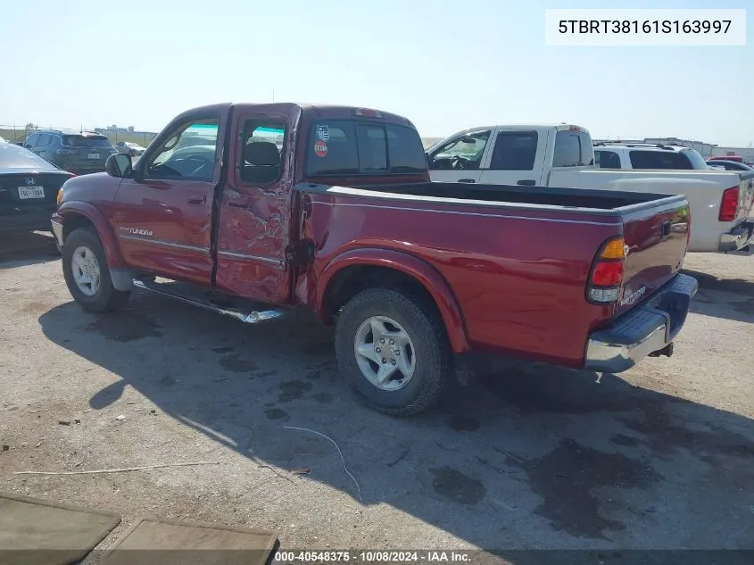 2001 Toyota Tundra Ltd V8 VIN: 5TBRT38161S163997 Lot: 40548375