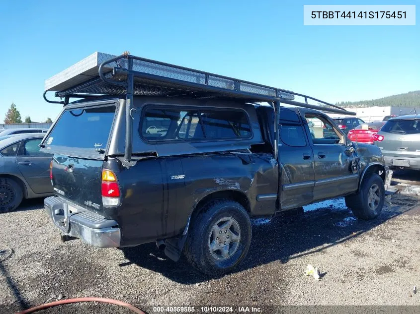 2001 Toyota Tundra Sr5 V8 VIN: 5TBBT44141S175451 Lot: 40559585