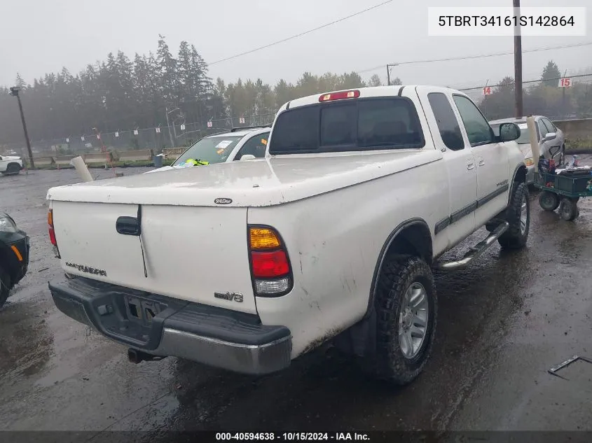 2001 Toyota Tundra Sr5 V8 VIN: 5TBRT34161S142864 Lot: 40594638