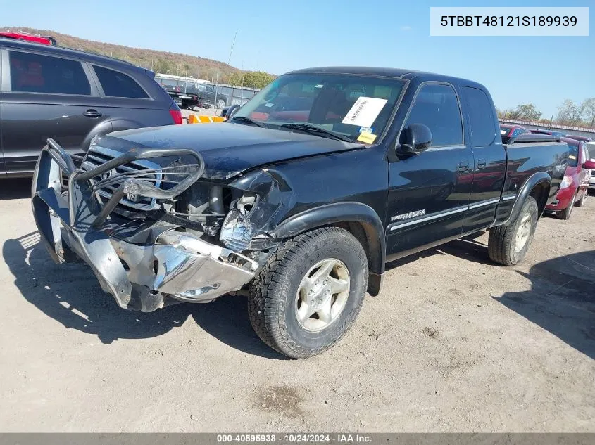 2001 Toyota Tundra Ltd V8 VIN: 5TBBT48121S189939 Lot: 40595938