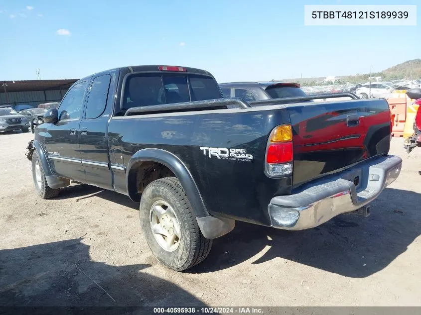 2001 Toyota Tundra Ltd V8 VIN: 5TBBT48121S189939 Lot: 40595938