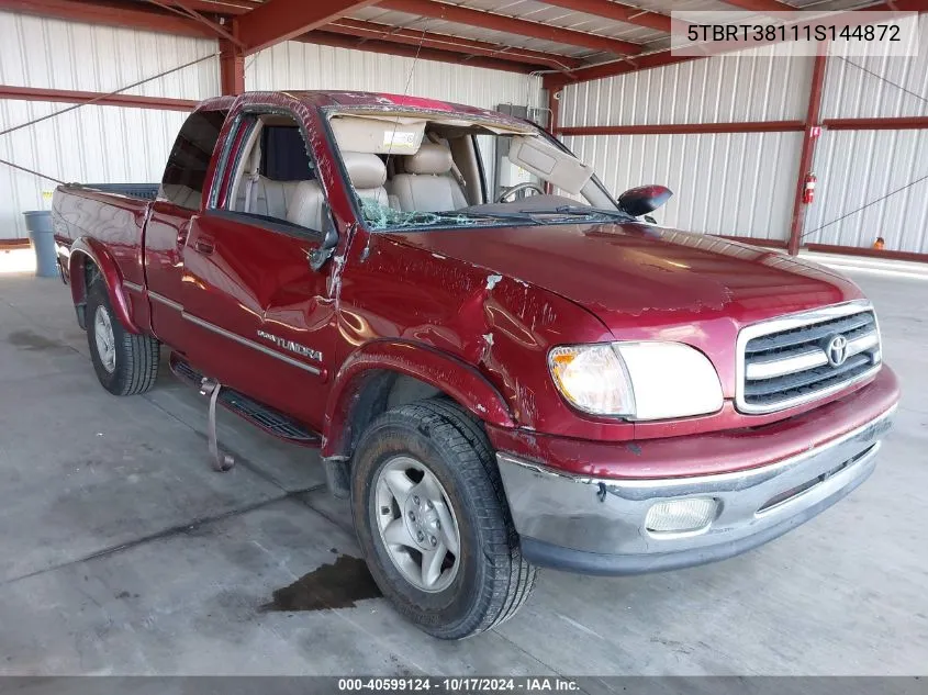 2001 Toyota Tundra Ltd V8 VIN: 5TBRT38111S144872 Lot: 40599124