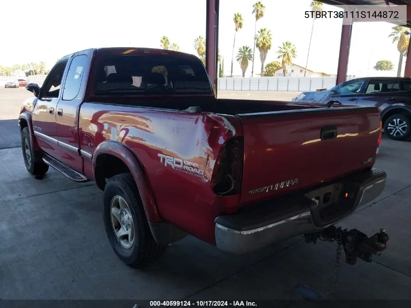 2001 Toyota Tundra Ltd V8 VIN: 5TBRT38111S144872 Lot: 40599124