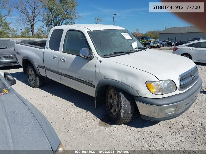 2001 Toyota Tundra Sr5 V8 VIN: 5TBBT44191S177700 Lot: 40648020