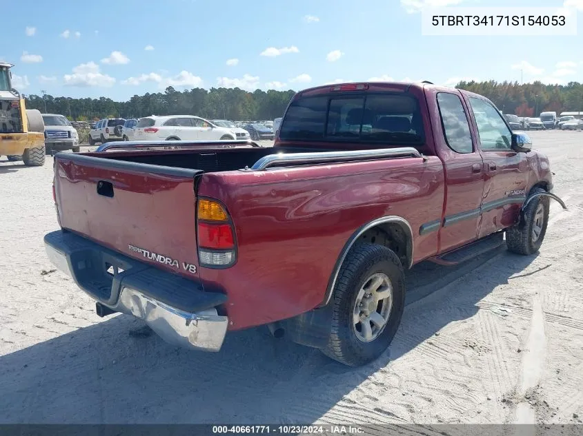 2001 Toyota Tundra Sr5 V8 VIN: 5TBRT34171S154053 Lot: 40661771