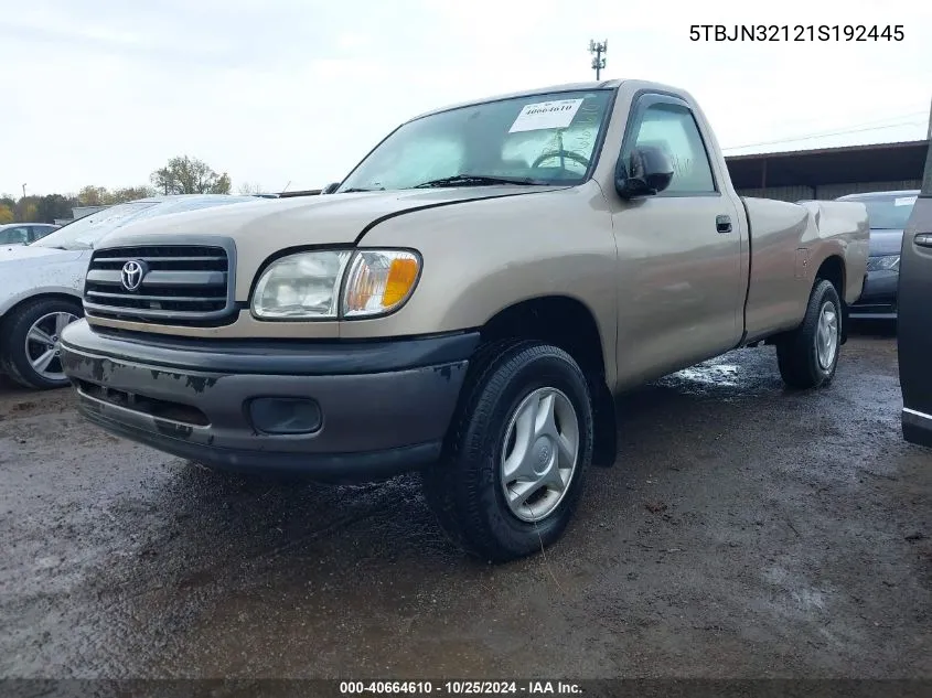 2001 Toyota Tundra VIN: 5TBJN32121S192445 Lot: 40664610