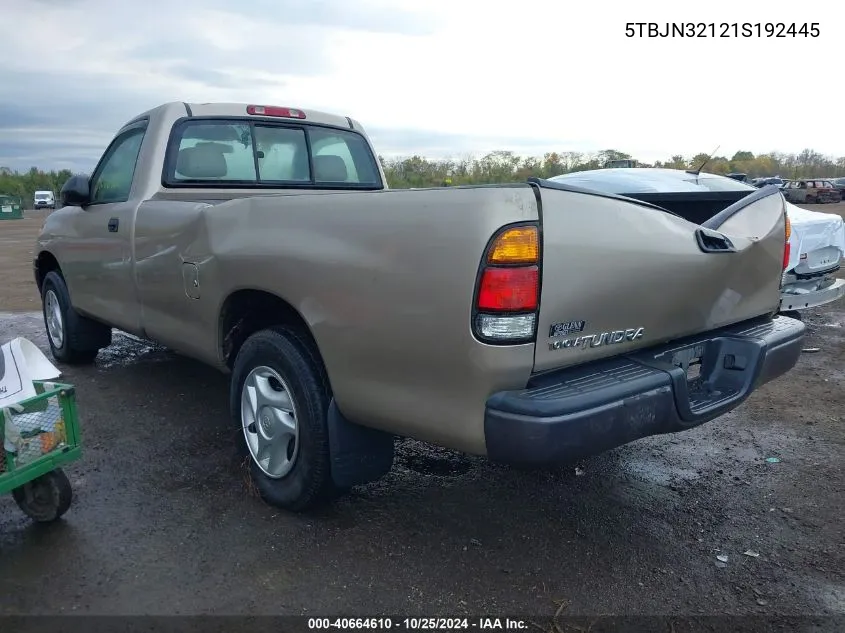 2001 Toyota Tundra VIN: 5TBJN32121S192445 Lot: 40664610