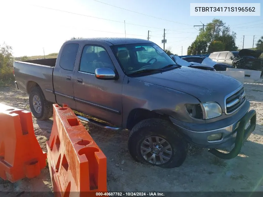 2001 Toyota Tundra Access Cab/Access Cab Sr5 VIN: 5TBRT34171S196562 Lot: 40687782