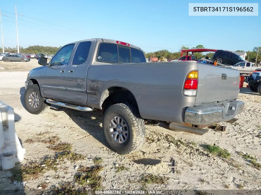 2001 Toyota Tundra Access Cab/Access Cab Sr5 VIN: 5TBRT34171S196562 Lot: 40687782