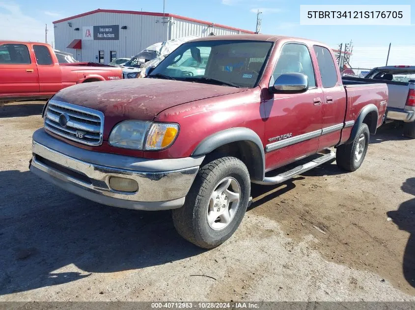 2001 Toyota Tundra Sr5 V8 VIN: 5TBRT34121S176705 Lot: 40712983