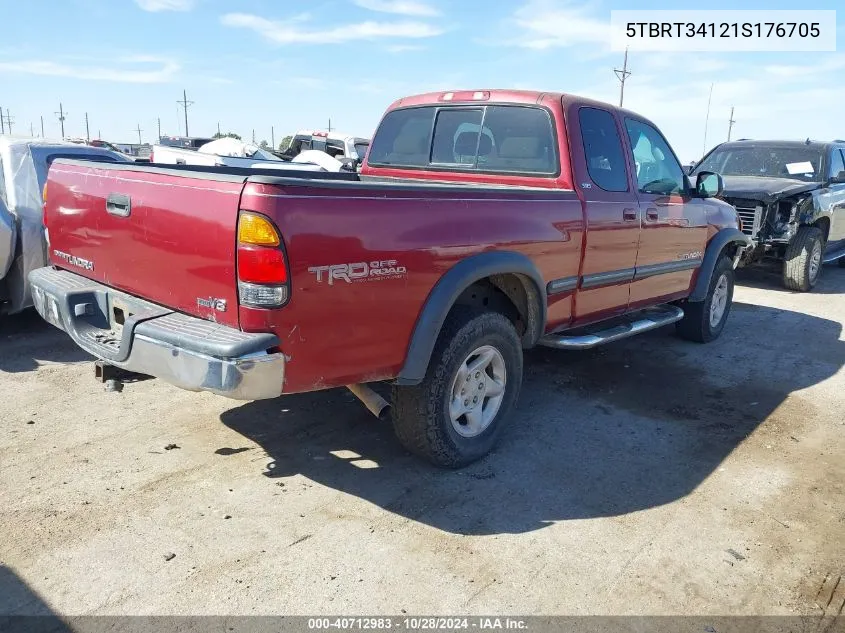 2001 Toyota Tundra Sr5 V8 VIN: 5TBRT34121S176705 Lot: 40712983