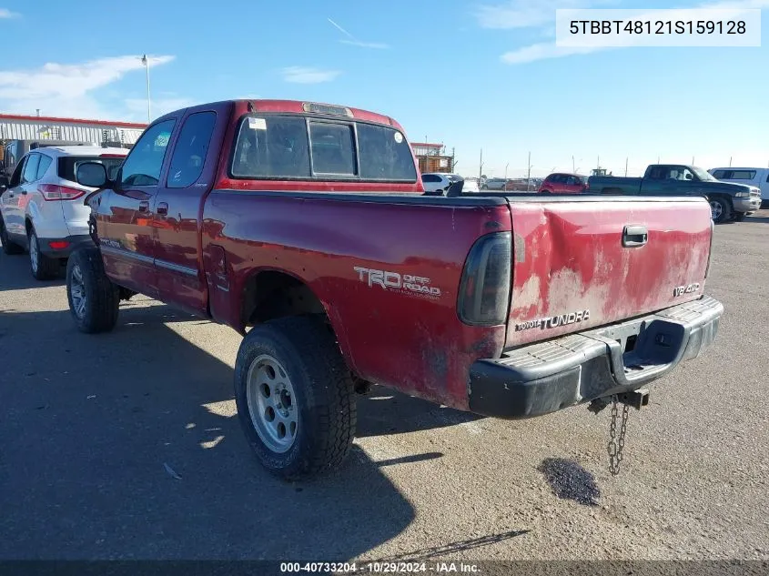 2001 Toyota Tundra Ltd V8 VIN: 5TBBT48121S159128 Lot: 40733204