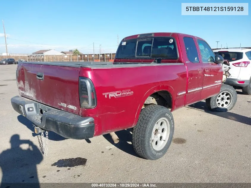 2001 Toyota Tundra Ltd V8 VIN: 5TBBT48121S159128 Lot: 40733204