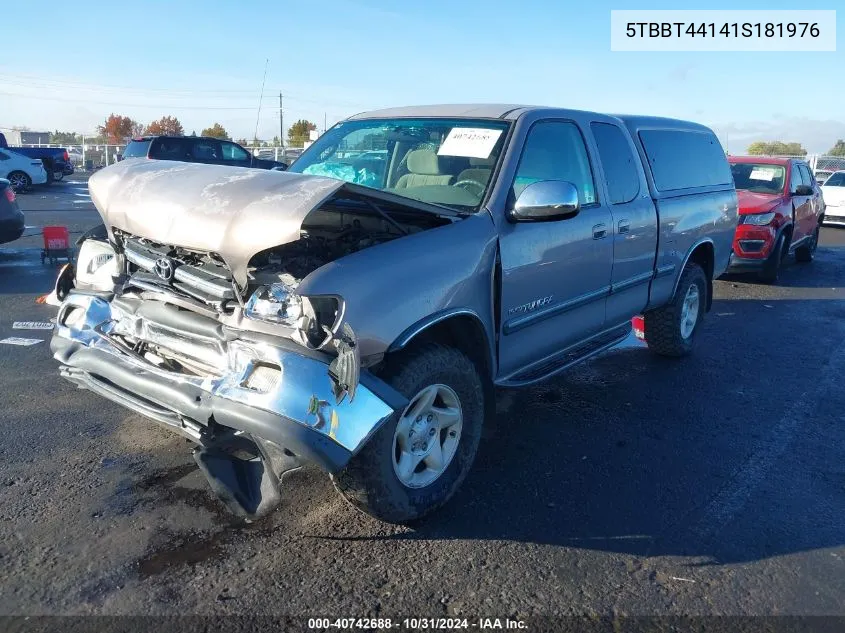 2001 Toyota Tundra Sr5 V8 VIN: 5TBBT44141S181976 Lot: 40742688